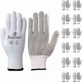 I9 Essentials Cotton & Dotted PVC Cotton Work Gloves White Size L -, 12PK 100024